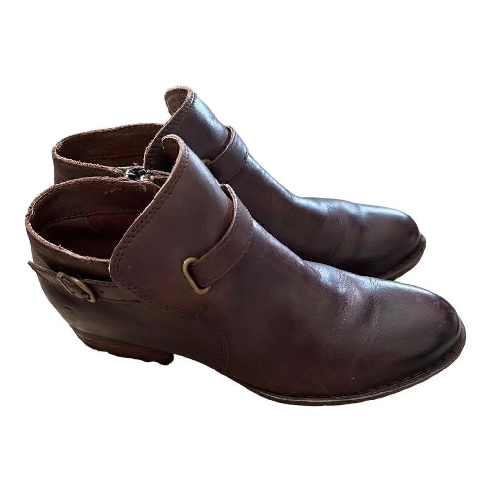 Born | Kristina Slip on Ankle Bootie in Dark Brown | 9